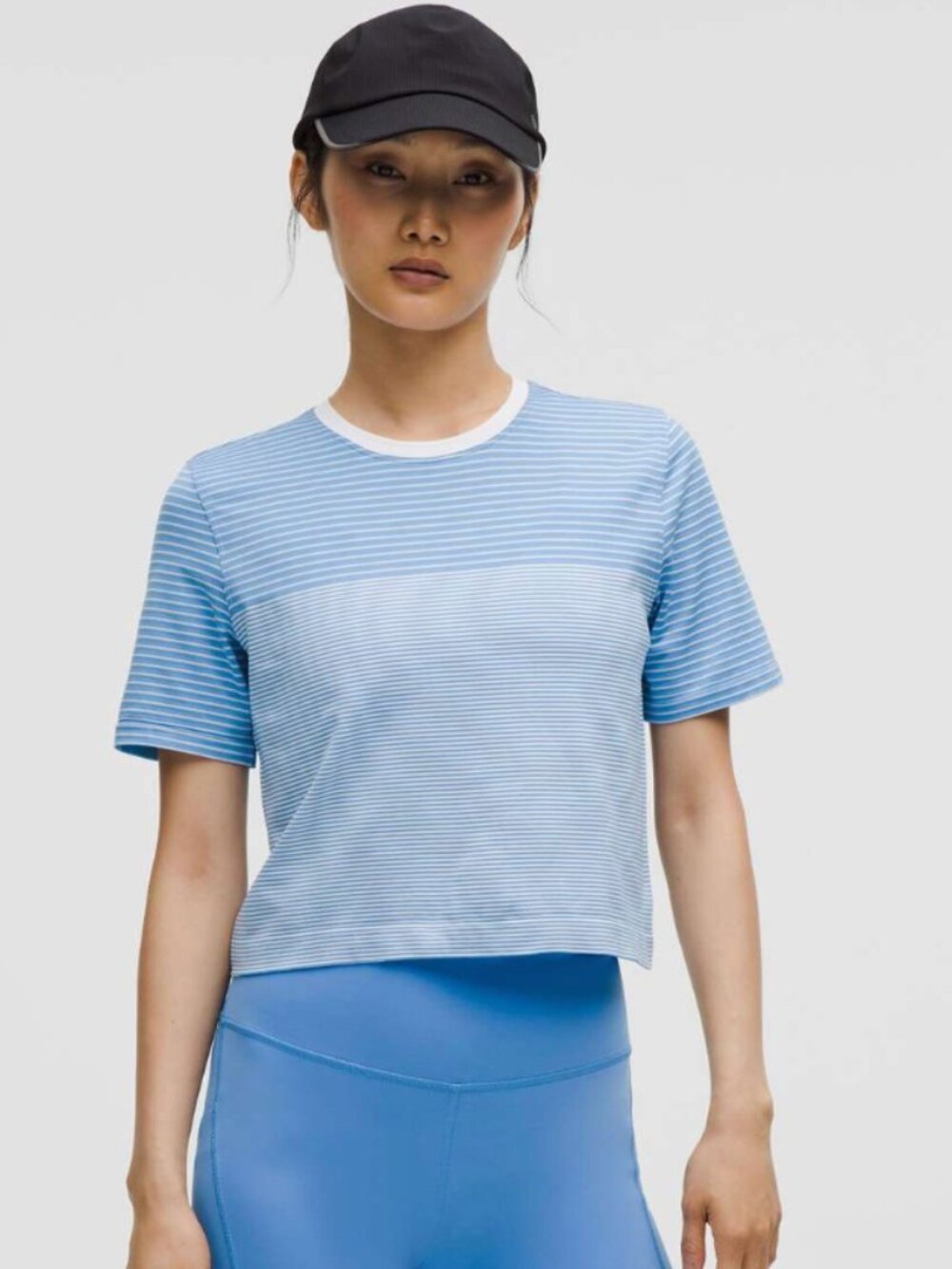 Lululemon Seamless Classic-Fit Mariner Stripe Cropped T-Shirt